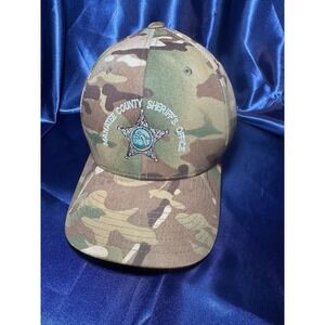 Manatee County Florida Sheriff's Office Camo Fitted Ball Cap Sz Small/Medium